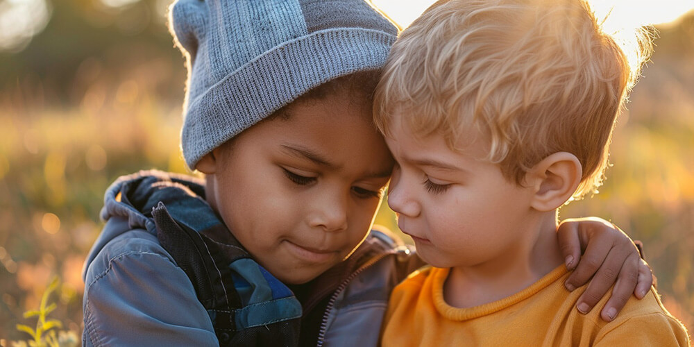 a kid being empathetic with another kid