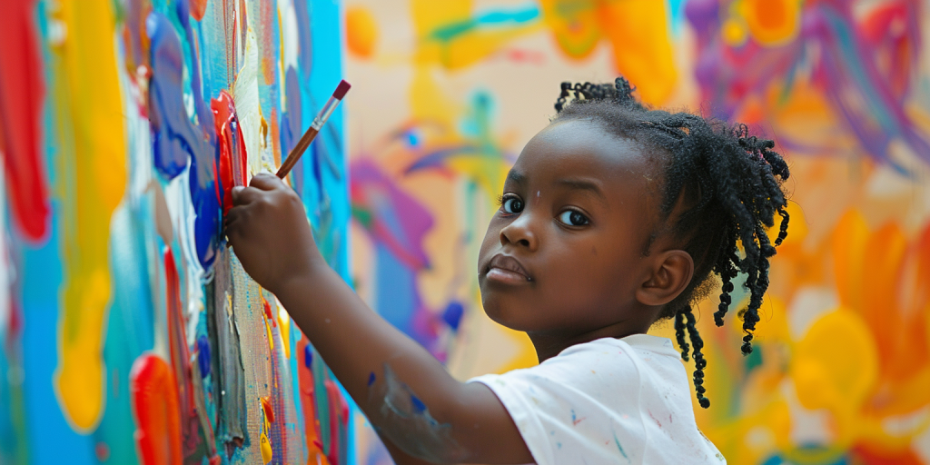 kid doing Storytelling Through Art